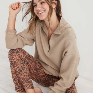 Aerie oversized quarter zip sweatshirt